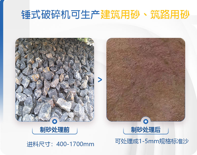 pcz1615重錘破可以制砂嗎，附現(xiàn)場視頻